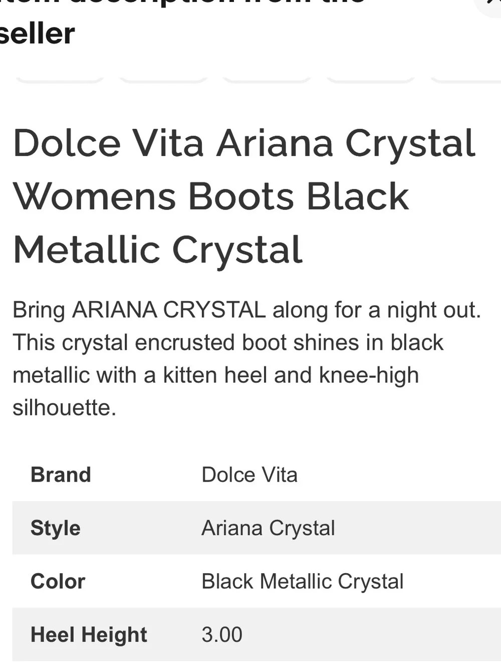 Dolce Vita Black Rhinestone Tall Western Boot